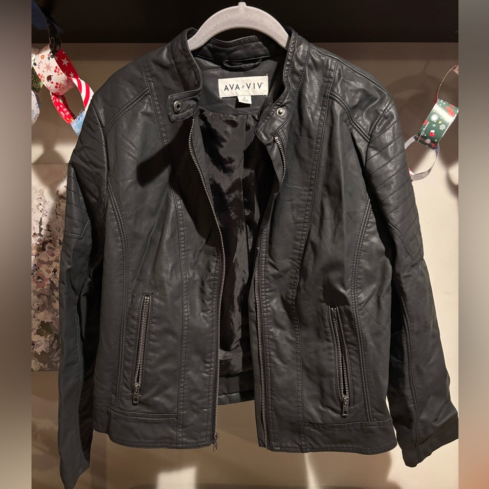 Ava & Viv Black Faux Leather Jacket